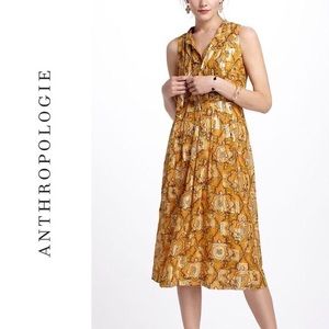 HD ANTHROPOLOGIE. Gold sun paisley dress
